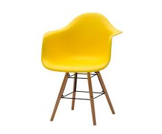 White loft Poltrona, Metallo, Giallo, 62 x 62 x 82 cm