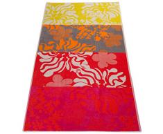 Aneesi Bath & Leisure - Telo Mare in Puro Cotone, 100 x 180 cm, MOD. Electric Flowers, Colore: Rosa