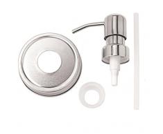 Glorex Pompa Dispenser per Sapone con Coperchio, Alluminio, Argento, 17Â x 11.6Â x 2Â cm