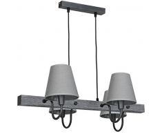 Homemania HOMAX_4560 Lampada a Sospensione Gru Grigio in Metallo, Legno, Tessuto, 72 x 51 x 85 cm