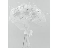 Club Green Satin Rose Pearl Bouquet, Bianco