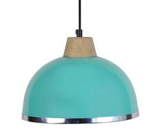 Tosel 15564 mezza sfera zigrinato, B-Lampada a sospensione in lamiera di acciaio, vernice epossidica e PVC, 245 x 900 mm, colore: cromato, verde, 245 x 900 mm