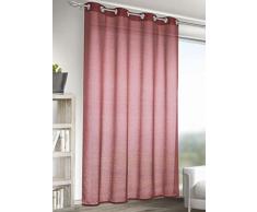 Homemaison Tenda Tinta Unita in etamina Imitazione Lino, Poliestere, Marsala, 245Â x 140Â cm