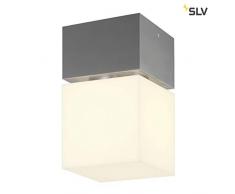 SLV Square C - Lampada da soffitto a LED per esterni, IP44, in acciaio INOX 316, 3000 K, 12 W, colore: Argento