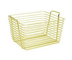 InterDesign Classico Cesto portaoggetti, Grande cesto con manici in metallo ideale per il bagno o per la cameretta, oro