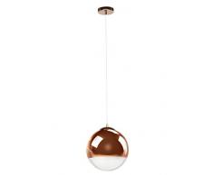 Brilliant Sid lampada a sospensione, 1 luci, 1 X MAX 60 W E27, vetro/metallo, cromato/rame, 30 x 30 x 104 cm, 93676/29