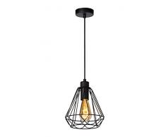 Lucide KYARA-ř 20 cm lampade a sospensione nero, metallo, E27, 60 W, Nero, 20 x 20 x 155 cm