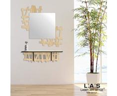 L:A:S Laser Art Style Consolle Ingresso Moderno W-406, Legno, Natural Wood, 90x30 h26 cm