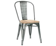 Brianza Outlet Rianna Sedia di Design, Stile Industriale, Metallo, Grigio, 36 x 36 x 85 cm