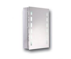 Home Standard® - Armadietto con Specchio retroilluminato, in Acciaio Inox, 500 x 700 x 110 mm