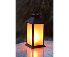 Flower Power FIRE CASA - Lanterna a LED, in plastica, 12 x 11,5 x 22,5 cm, colore: Nero