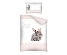 Detexpol Bunny Biancheria da Letto per Bambini, in Cotone, Colore: Bianco/Rosa, 100Â x 135Â cm, 2Â unitÃ