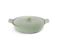 BergHOFF Ron in ghisa Smaltata Piatto Ovale con Coperchio, Verde, 28 cm, 3.3 Litri