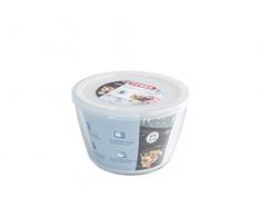 Pyrex Cook&Freeze Contenitore Tondo con Coperchio, Vetro, Bianco, 1,6 Litri, 1,6 L