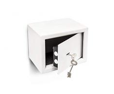 Relaxdays 10010086 Cassaforte Mini con 2 Chiavi, Grigio, 17x23x17 cm