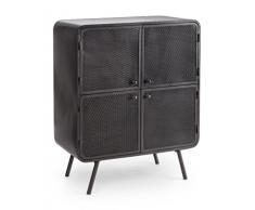 Bizzotto Menford Credenza 4A, Metallo, Nero, 80 x 40 x 100 cm