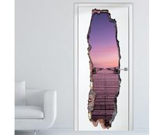 Wallflexi Adesivi da parete 3D, motivo Porta della serenità , autoadesivo, rimovibile, per camere, uffici, decorazioni di casa, multicolore