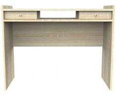 Furniture 247 - Scrivania moderna con 2 cassetti a scomparsa per ufficio/postazione di lavoro in rovere naturale
