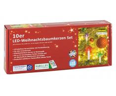 Idena - Candele a LED senza fili per albero di Natale multicolore, altezza candele 10 cm