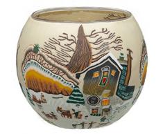 Him Azienda Agricola in Inverno Portacandele, Multicolore, 11x11x9 cm