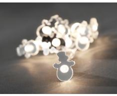 Konstsmide 3187-103 - striscia principale luci decorative (pile bianco caldo), disegno pupazzo di neve