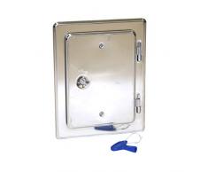 Kamino - Flam 331531 Sportello Ispezione Camino, Metallo, Argento, 3.5x28.5x22.5 cm