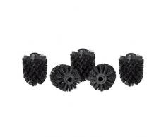 Relaxdays 10021026_46 Set 5 Spazzole per Scopino Water, Ricambio Spazzolone WC, Filetto 12 mm Accessori da Bagno Diametro 8 cm Nero
