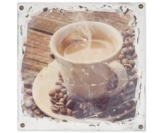 Belssia Stampa su Tela Tazza da Espresso, Legno, Multicolore, 30Â x 2Â x 30Â cm
