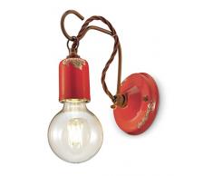 Ferroluce Retrò Applique con Pendente Minimal, Rosso