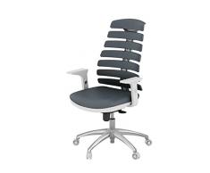Trendyitalia 12853 Poltrona Direzionale, Tessuto, Grigio, 65 x 62 x 115 cm