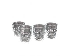 Thumbs Up! Bicchieri da liquore a Forma di Teschio-Set da 4 Pezzi, 5x6x4.3 cm, 4 unità