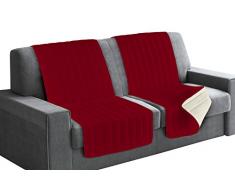 Italian Bed Linen Seduta Fascia Copridivano, Microfibra, Bordeaux/Panna, 190x60x6 cm