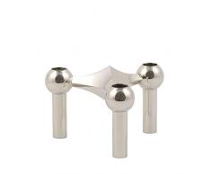 Stoff Nagel Candelabro in Tessuto Color Argento, 6,5 x 10,2 cm