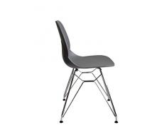 La Seggiola Eiffel Sedia Design, Metallo, Grigio, 55 x 45 x 80 cm, 2 Unità
