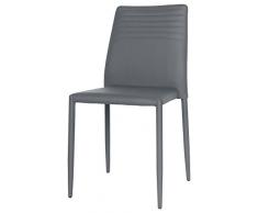 Brianza Outlet Fiona Sedia di Design a Doghe, Finta Pelle, Grigio, 40 x 43 x 47.5 cm