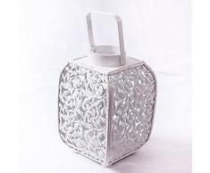 DiKasa Lanterna Metallo Bianca Traforata CM 18H27