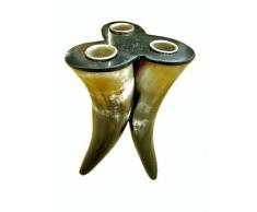 MG Decor - Portacandele con corni Autentici per 3 Candele