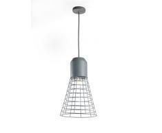 Onli Jerry Lampada a Sospensione Stile Industriale E27, Grigio, 30 x h 140cm