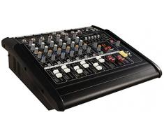 HOLLYWOOD the Starsound - Mixer a 8 canali, 1500 W, con Amplificatore PM-28, Perfetto per DJ, Feste e palcoscenico
