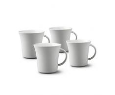 WM Bartleet & Sons 1750 TSET89 - Set di 4 tazzine da caffÃ¨ in porcellana, 80 ml, colore: Bianco