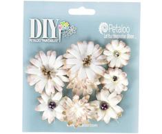 Petaloo-Fiori di Carta Fai da Te Paintables Mini-Inch1,5 cm, Verniciato, Colore: Panna