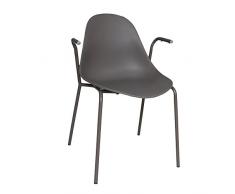 Cribel Mody Sedia, Metallo Laccato, Tortora, 4 Pezzi