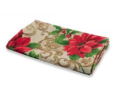 Galileo Casa Stella di Natale Tovaglia Antimacchia, Poliestere, Bianco, 240x140x0.2 cm