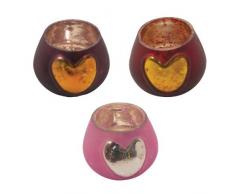 Ian Snow - Portacandele con Foglia Oro allInterno, Multicolore