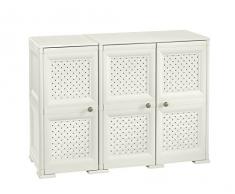 Tontarelli Omnimodus Armadio 3 2 Moduli, Ante Traforate, Bianco, 118x47x85.5 cm