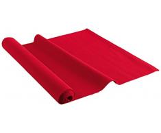 Douceur d interno Runner da tavolo 40Â x 140Â cm tinta unita solletico, Cotone, rosso, 140Â x 40Â cm