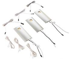 IKM, Set di lampade da incasso a LED, metallo, effetto acciaio INOX, 15Â x 6,3Â x 0,8Â cm, 4Â unitÃ
