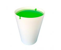 Outlook Design Italia Smarty Cestino per Rifiuti con Coperchio Basculante, Plastica, Bianco/Verde, 24x24x30 cm