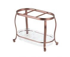 InterDesign 65323EU York Lyra Organizzatore Comò, Steel, Venetian Bronze/Clear, 17.8x9.7x14 cm