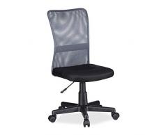 Relaxdays 10022881_111 Sedia da Ufficio Altezza Regolabile Girevole per Bambini Carico max 90 kg HxLxP: 102 x 55 x 55 cm Grigio
